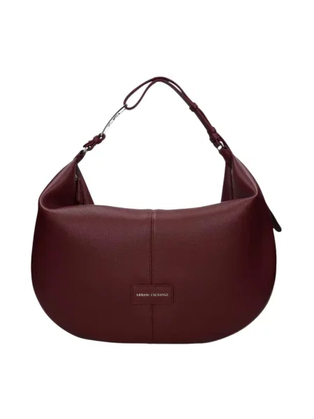 Torebka hobo Armani Exchange skórzana czerwona