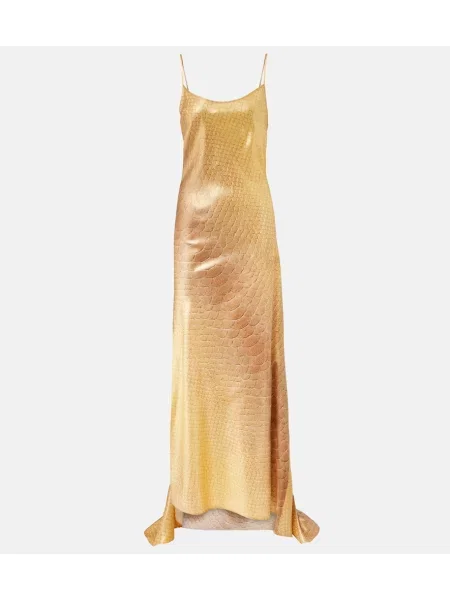 Rochie Roberto Cavalli de mătase cu imagine cu model piele de șarpe