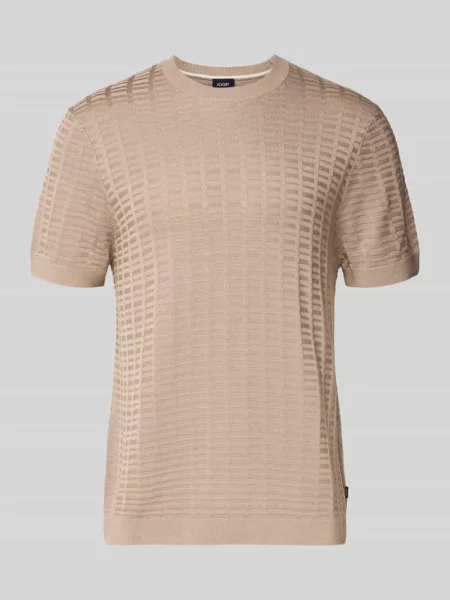 T-shirt z detal z logo model Theor' Joop! Collection beżowa