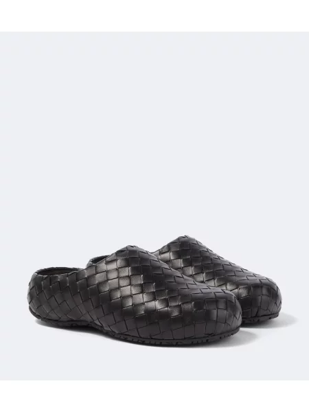 Papuci tip mules Bottega Veneta din piele negru