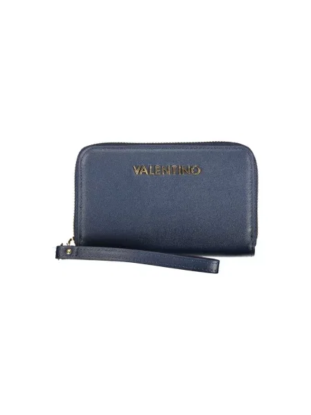 Lniany portfel Valentino Bags niebieski