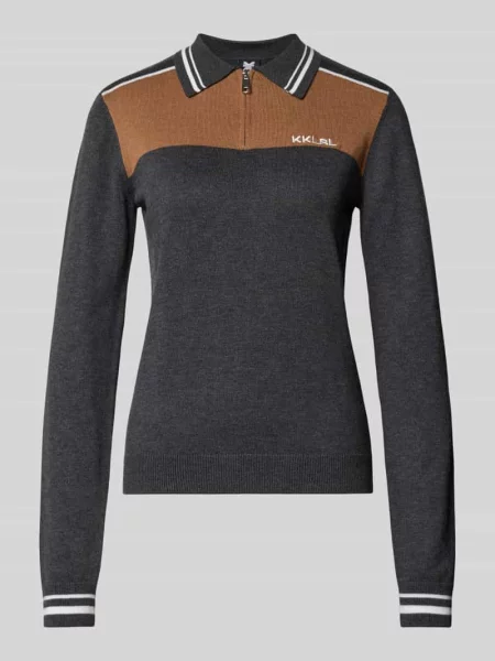 Sweter z dzianiny krój slim fit z mieszanka z domieszką kaszmiru Karo Kauer