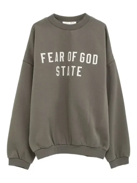 Hanorac Fear Of God Essentials cu broderie verde