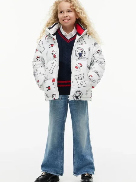 Tommy Hilfiger капитонирано яке за деца x Peanuts бяло
