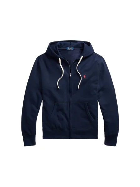 Fleecová mikina s kapucňou Polo Ralph Lauren modrá