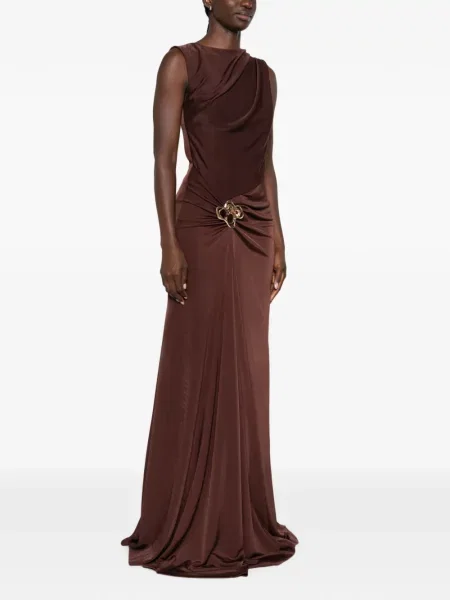 Rochie maxi Rebecca Vallance drapată maro
