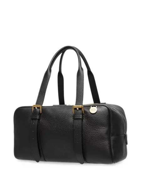 Δερμάτινη τσάντα shopper Mulberry με αγκράφα μαύρο