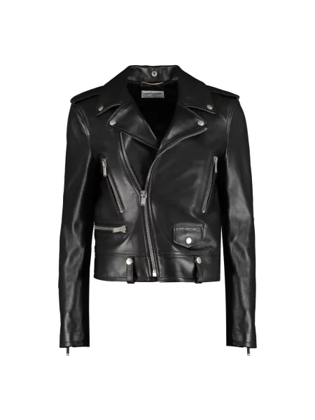 Kurtka skórzana Saint Laurent czarna