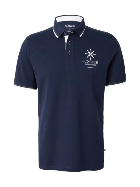 S.Oliver Tricou bleumarin alb