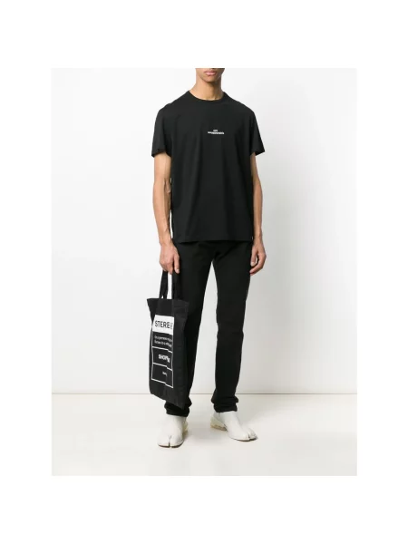 Koszulka Maison Margiela casual z logo z krótkim rękawem czarna