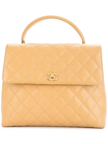 Prošívaná kabelka Chanel Pre-owned hnědá