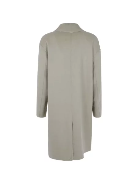 Palton Twinset cu două rânduri de nasturi verde