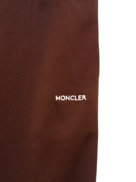 Ριγέ τρέξιμο παντελόνι Moncler με αυτόγραφο καφέ