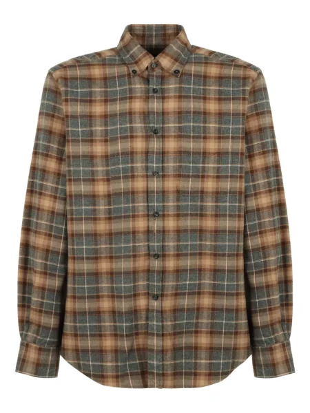 Cămașă Slowear în carouri lungă maro