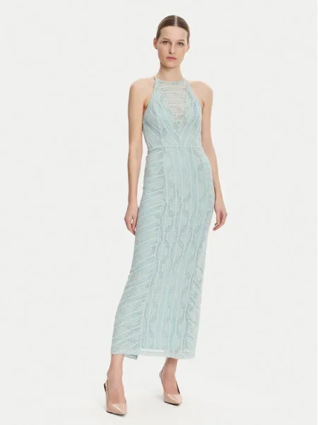 Guess Rochie cocktail celest albastru