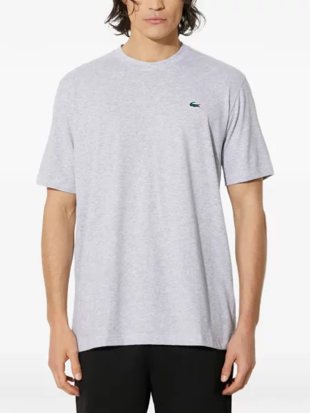 Tricou Lacoste cu broderie gri
