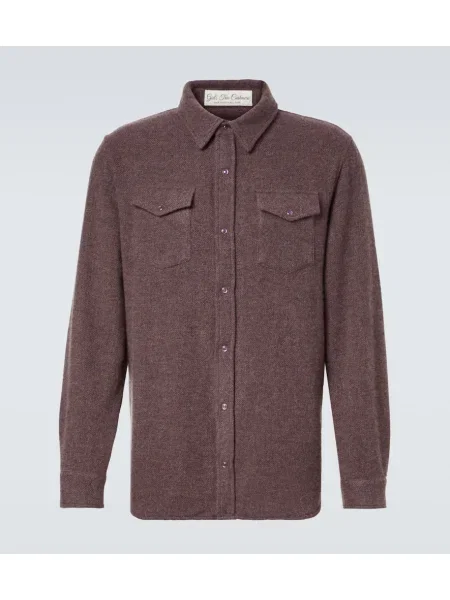 Kašmírová košile God's True Cashmere hnědá