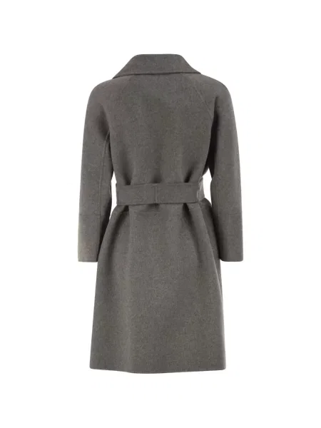 Cu centură palton 's Max Mara de lână gri