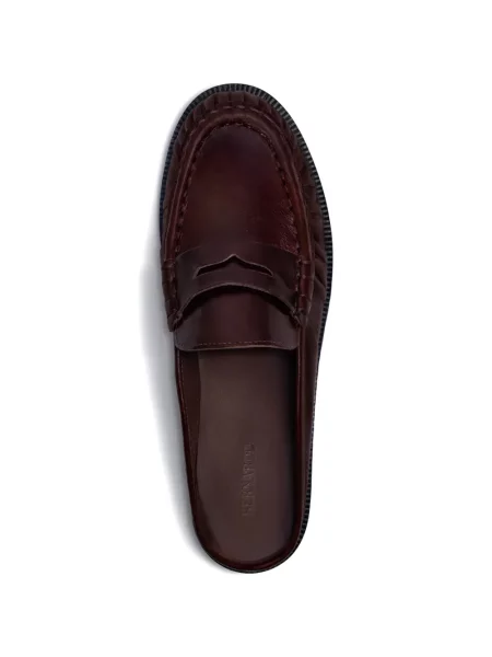 Papuci tip mules Bernardo din piele de căprioară roșu