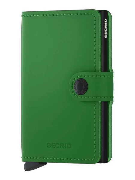 Secrid portofel de piele Miniwallet Matte Bright Green verde