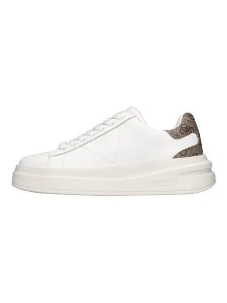Sneakersy z mieszanki skóry model ‘Elbina’ Guess białe