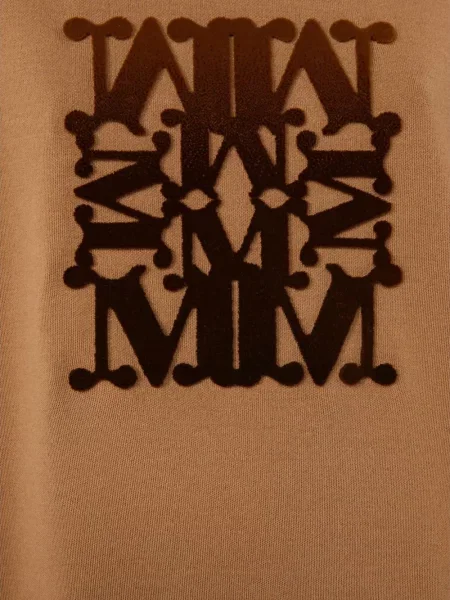 Aksamitna bluza z kapturem Max Mara brązowa