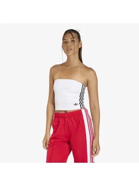 Pruhovaný top Adidas Originals bílý