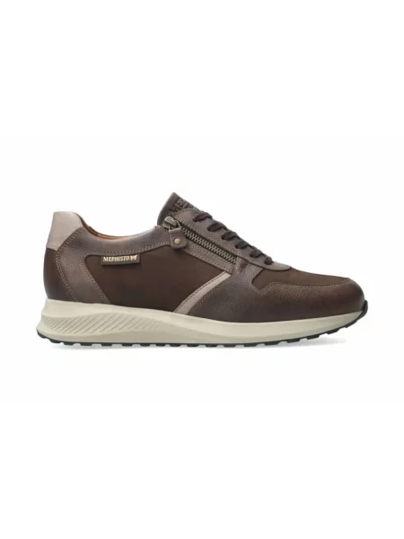 Sneakersy Mephisto skórzane casual brązowe