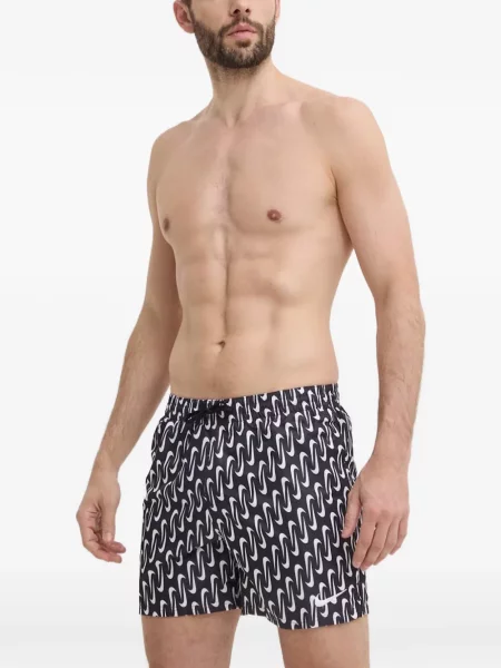 Slip de baie Nike cu cordon cu imagine tricotate albastru