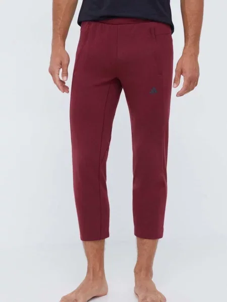 Панталон за трениране adidas Performance Base с изчистен дизайн бордо