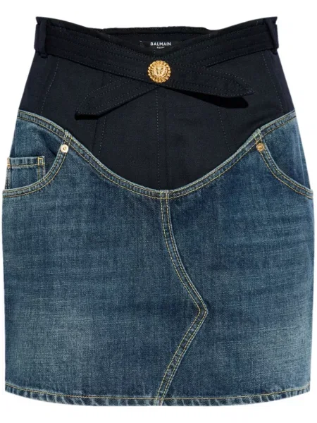 Mała mały spódnica jeansowa Balmain niebieska
