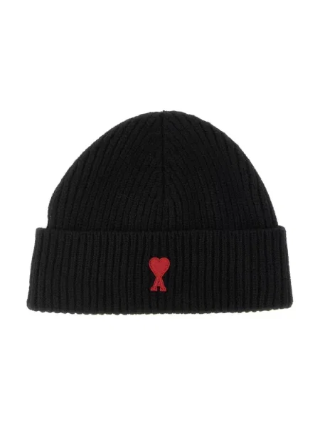 Czapka Ami Paris wełniana z logo czarna
