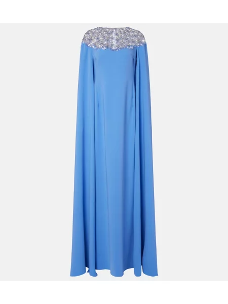 Rochie Oscar De La Renta de mătase albastru