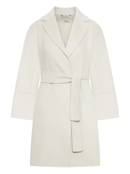 Płaszcz S Max Mara z klapą biały