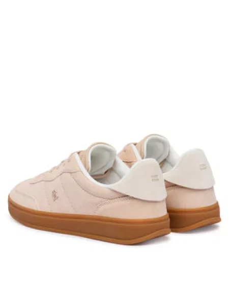 Tommy Hilfiger Sportcipők Th Monogram Plaque Suede Trainers Rózsaszín bézs