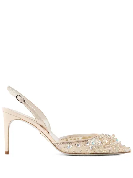 Полуотворени обувки René Caovilla с дантела с кристали