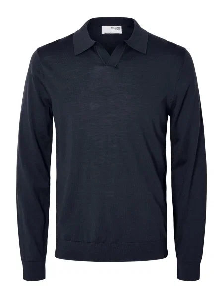 SELECTED Pulóver SLHTRAY tengerészkék