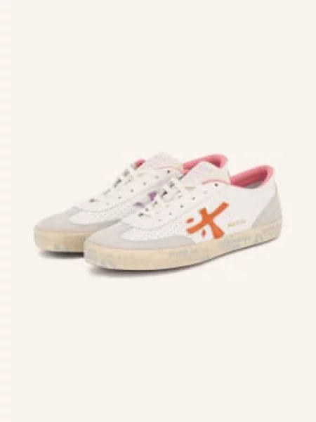 Premiata Tenisky Premium David / světle šedá / oranžová bílá