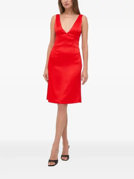 Rochie midi Ivy Oak fără mâneci până la genunchi de costum roșu