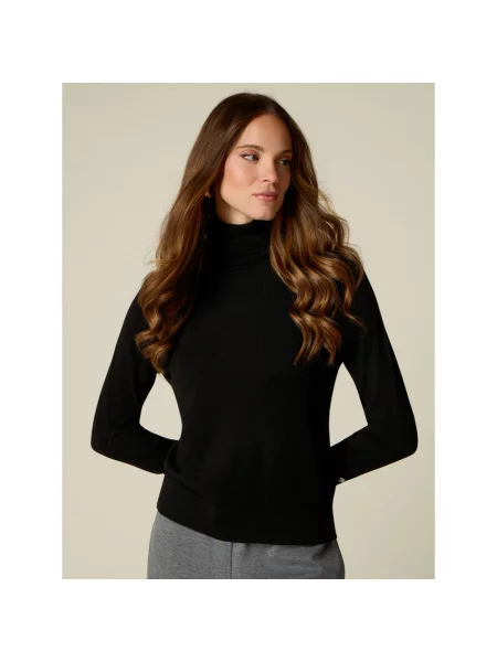 Sweter z golfem Oltre czarny