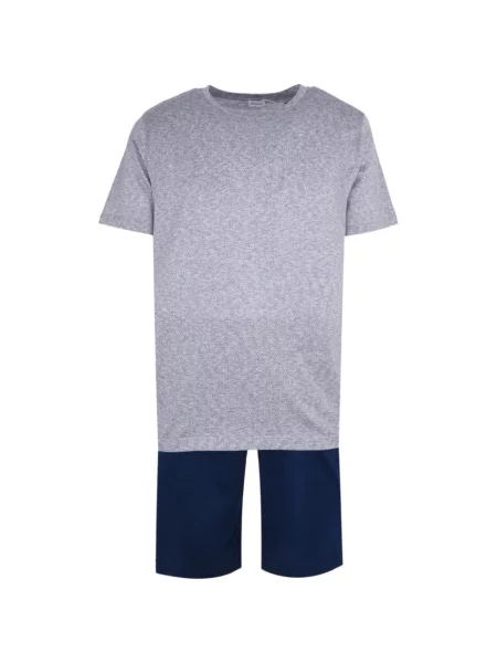 Pijamale Zimmerli cu imagine cu imprimeu geometric gri