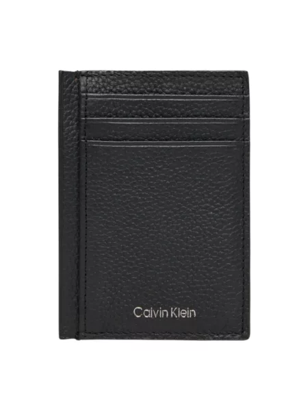 Calvin Klein etui na karty skórzane czarny