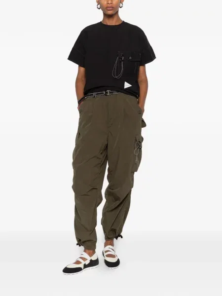 Cu centură pantaloni cargo And Wander verde