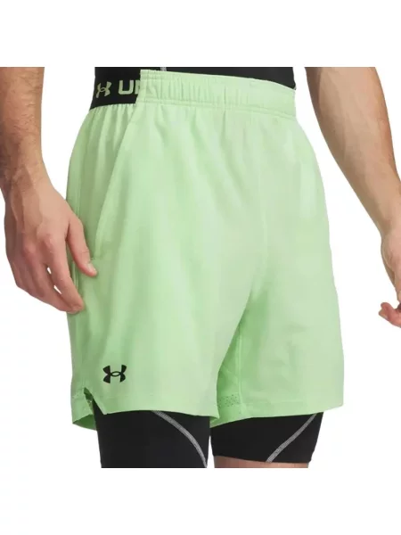 Spodenki do biegania Under Armour Vanish Woven zielono-czarne czarne