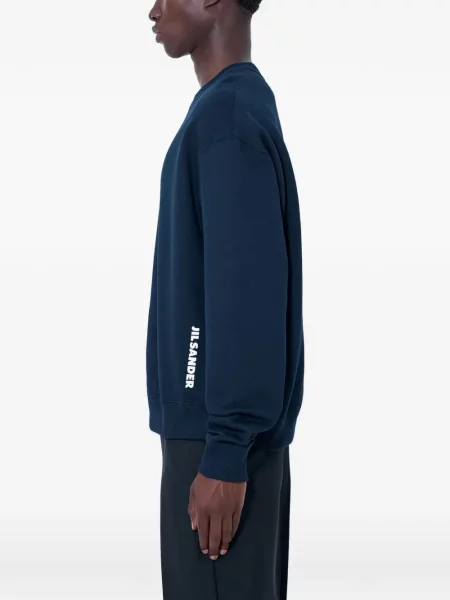 Pulover Jil Sander cu decolteu rotund albastru