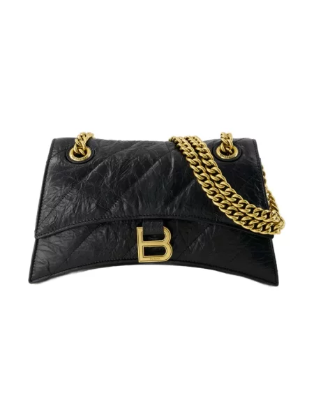 Lniany naszyjnik Balenciaga pikowany czarny