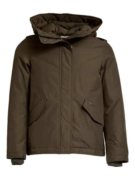 Geacă Woolrich cu glugă verde