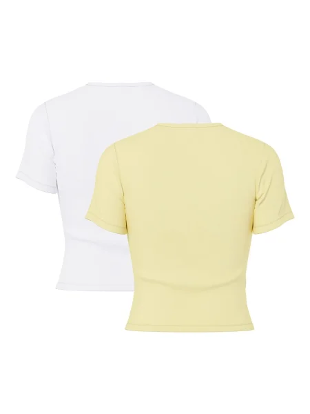 PIECES Tricou PCAmelia galben alb