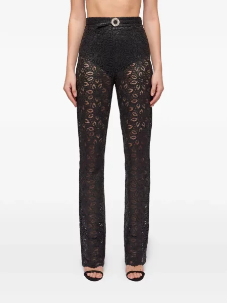Pantaloni Catalina din dantelă negru