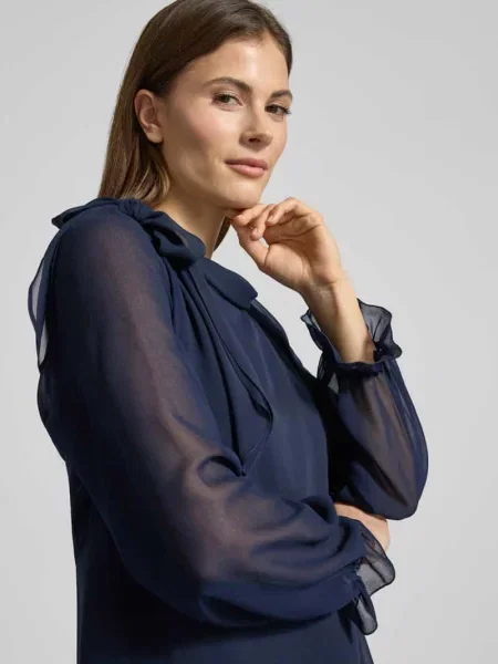 Bolero o kroju relaxed fit w półprzezroczystym designie Vm By Vera Mont granatowa